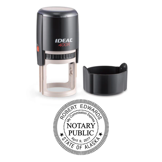 Round Self-Inking Notary Stamp