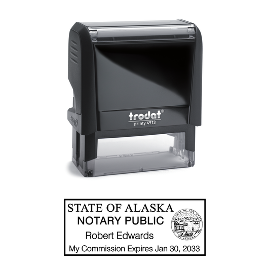 Rectangle Self-Inking Notary Stamp with Alaska Seal