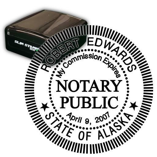 Round Slim Notary Stamp